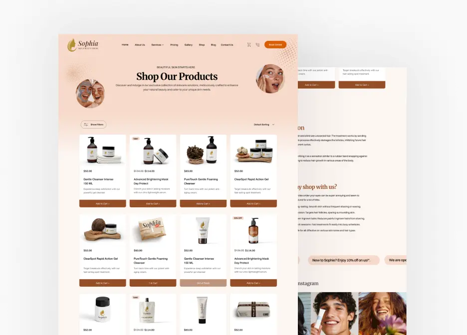eCommerce Shop Page